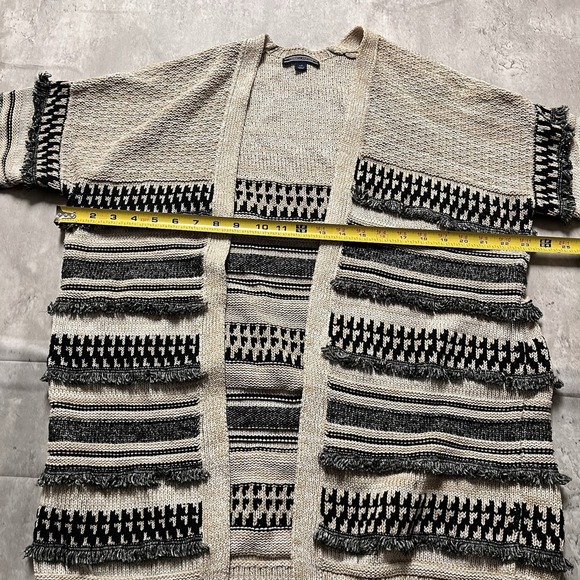 Tommy Hilfiger Cardigan Mens L Nordic Henley Mock Neck Camel Hair Striped - Picture 5 of 10